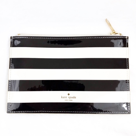 kate spade Accessories - Kate Spade Black and White Striped Pencil Pouch